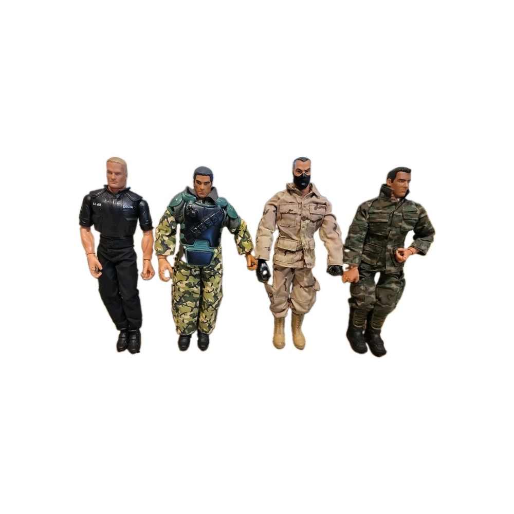 Lot of 4 Vintage 1996 GI Joe 12" Articulated Action Figures